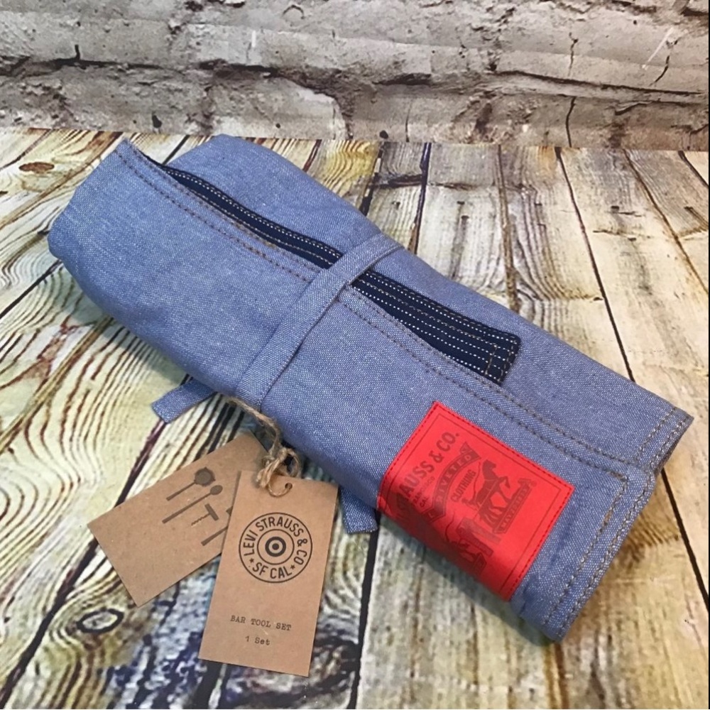 Levi's Strauss Co. Limited Edition Collection Denim Wrapped 5 Pc Bar Tool Set
